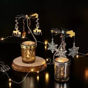 인테리어 집안에서 불멍 컵받침 회전 캔들 모빌 6종촛대 장식 불멍들 힐링 들모빌 빈티지 향초 들홀더