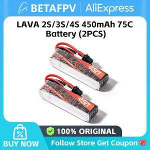 호환 Pavo Pico Pavo20용 BETAFPV LAVA 2S/3S/4S 450mAh 75C 배터리 2개
