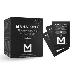 MANATOMY RefreshMen 물티슈, 휴대용 개별 포장 위생 알로에 베라 및 카모마일이 함유된 상쾌하고 수분을
