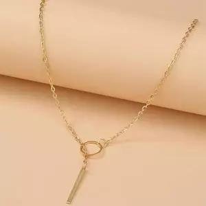 드롭 Y목걸이 긴 사슬 목걸이 볼 체인 Y형 레이어드-WFHBZJB