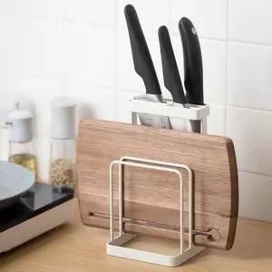 미니멀리즘 철제 도마 동시 거치대주방정리 수납 칼거치대