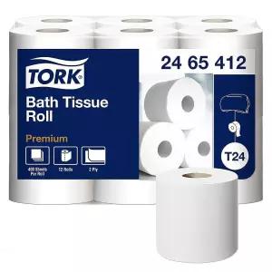 Tork 목욕 티슈 롤 프리미엄 2겹 집에서 매일 사용할 수 있는 엑스트라 소프트 화장지 10.4x10.2cm(4.1x4인