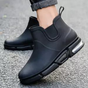 스포티 트렌디 남성용 에어 쿠션 아웃솔 레인부츠남자장화 여름 남자숏 미들 방수 부츠