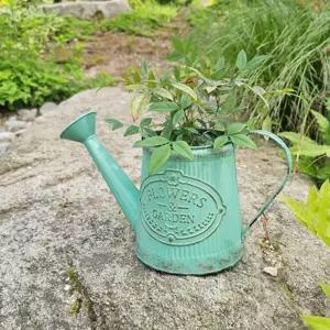 가든 틴 물조리개 민트모형 모양통 인테리어소품 화분 빈티지 장식 장식용 디자인