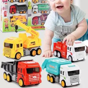 중장비 풀백차량 6종세트레미콘장난감 트럭 응급 소방완구 사다리 미니카 자동 꼬마 포크레인