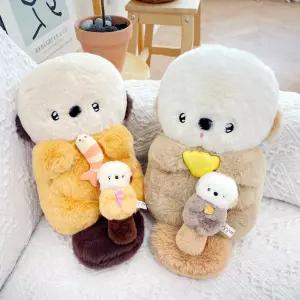 해달 남매 인형 M 2종 택1디자인 캐릭터봉제 놀이 장난감 애착 동물