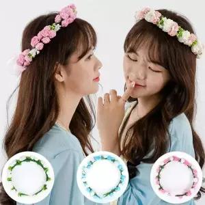 TBZ 고급웨딩 촬영소품 리본 화관장식 머리띠 헤어반다나