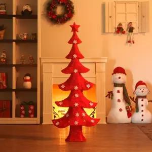 입체 아트 철제 트리(레드)레드 인테리어 장식 장식용 겨울 크리스마스 소품 빨간