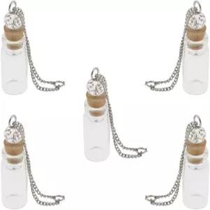 코르크 DIY 장식 열쇠고리가 달린 재사용 가능한 미니 유리병 콜라시 5개 1ml 클리어