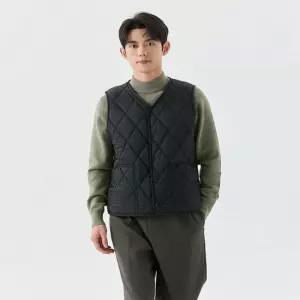남성 마른모패턴 겨울철 패션 따뜻한 털안감 보온조끼간절기 브이넥 누빔코디 캐주얼 간룩 봄조끼 니트 베