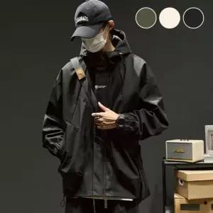 남성 생활 방수 원단 루즈핏 바람막이 후드 자켓 빅사이즈 오버 핏룩 남자점퍼 상의 아우터 등산 가을 러닝