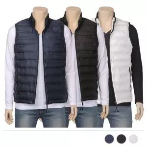 MJ24050 스로베 하이넥 반폴라 경량 패딩 조끼점퍼 데일리 패션 단체 사무실 겨울 나시 남성 남자