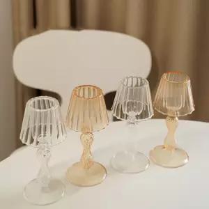 빈티지 유리 촛대 캔들 홀더 인테리어 소품들 라이트조명 스탠드형 엔틱 홈데코 들받침대 수제 따뜻한 들홀