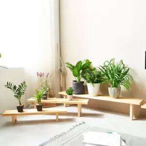 원목 화분 정리대 중형장식 진열대 선반 받침대 받이 화분대