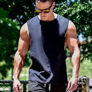 TBZ 무지머슬핏나시 헬스장 운동복 트레이닝 반팔 헬스복