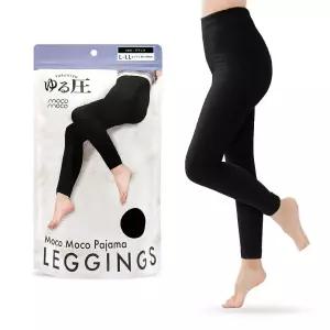 일본 직수입 모코 수면 파자마 레깅스(블랙) G바지 파지 극세사 하이웨스트 겨울 압박 홈웨어