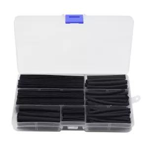 150 개/상자 2 1 폴리올레핀 열 수축 튜브 슬리브 와이어 전기 절연 케이블 키트 8 크기 2-13mm 검정색