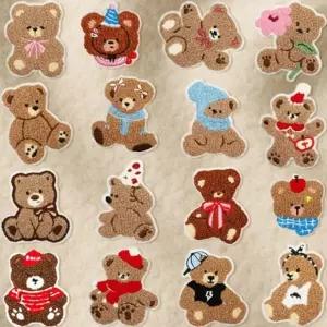 DIY 곰돌이 자수 패치 와팬 16종 세트