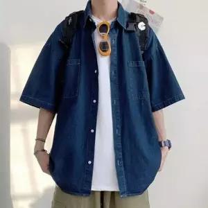 남성셔츠 반팔셔츠 청남방 데님셔츠 연청 진청 IN U 청남방