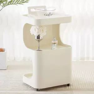 나무 트롤리 왜건 발코니 미용실 트레이 책장 선반