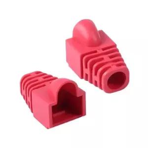RJ 45 CAT.6 통부트 7파이 레드 100개케이블보호 연결부분 랜커버 랜통 보호용 부트 케이블