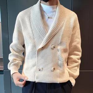 남자 봄 가을 데일이 아우터 사무실 이너 더블 버튼 외투 가디건 집업 니트 직장인 정장 간절기 카디건 라