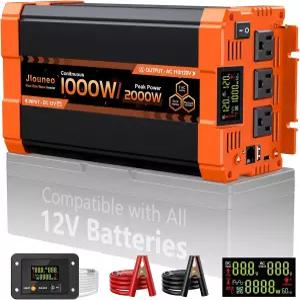 차량 RV 트럭 보트 캠핑 태양광 순수 사인파 인버터 12V~110V 컨버터 3AC 콘센트 리모컨 5V/3.1A USB 및