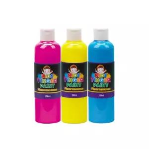 키즈 핑거페인트 형광색250ml 3색 세트 미술물감 손가락 영아 어린이 아트