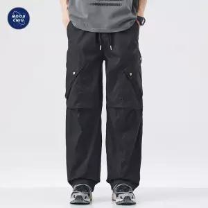 남자바지 멀티포켓 캐주얼 바지 봄 카고 와이드 아웃도어 카모플라쥬 심쿵마켓