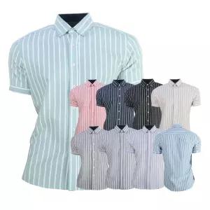 엣지애 남성 스트라이프 루즈핏 반팔셔츠 MCTCT5118S1남자 캐주얼 패션 줄무늬 카라 여름