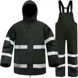 남성용 리존 레인 수트 여성용 방수 헤비 듀티 기어 하이비스 재킷 및 낚시 캠핑용 바지