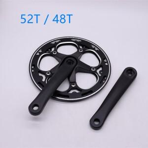 [호환품]도시 사이클 접이식 자전거 크랭크 셋 52T 48T 사각 구멍 170mm 152mm CNC 단일 체인 휠 세트 알루
