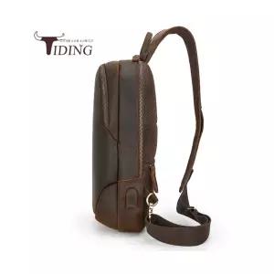 올요아 남자 키작남 숄더백 소가죽 복고풍 크로스 바디백 캐주얼 USB 인터페이스 꾹5