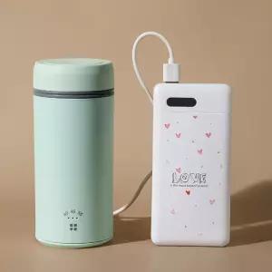 휴대용 미니 전기 주전자 타입-C USB 가열 여행용 가정용 220V 차량용 일정 온도 유지 물 끓이기 차 커피용