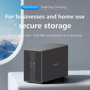 Blueendless 듀얼 베이 쉘 열 방출 3.5 USB 3.0 외부 유형 C 하드 드라이브 인클로저 SATA 어레이 박스 HDD