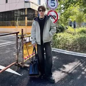 슬램덩크 남성용 집업 가디건 이중 카디건 봄가을 오버핏 빳빳후드 HO3