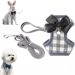 고양이 개 및 목줄 세트 조절 가능한 버클 편안함을 갖춘 토끼 페럿 애완 작은 동물