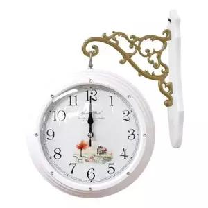 양면벽시계 인테리어 벽걸이 큐빅 디자인 화이트