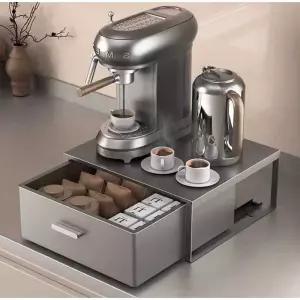 홈카페주방수납장 커피머신서랍장 보조 캐비닛 그레이 폭 건 30cm