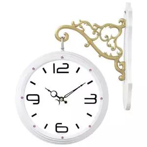 양면 벽걸이 시계 메탈 소재 무음 인테리어 벽시계 핑크 컬러 한국