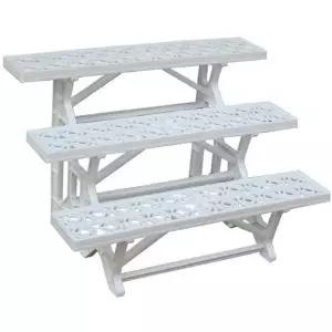 [콩심팥심]플라스틱 화분 정리대 선반 받침대 거치대 진열대 3단