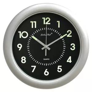 야광 벽걸이 무소음 시계 32 센치 메탈 시계 실버 인테리어 벽장식