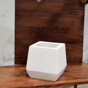 심플 인테리어 화분 17x20cm 실내 장식 사각 디자인 플랜터