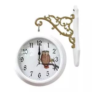 [콩심팥심]무소음 양면 부엉이 벽시계 화이트 인테리어 시계