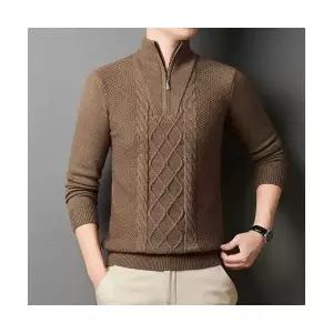 크리링 남성 남친 스웨터 집업 지퍼 하이넥 가디건 도톰 기모 꽈배기 트렌드 풀오버 니트 KKE1