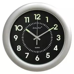 야광 벽걸이 무소음 시계 32 센치 메탈 시계 실버 인테리어 벽장식