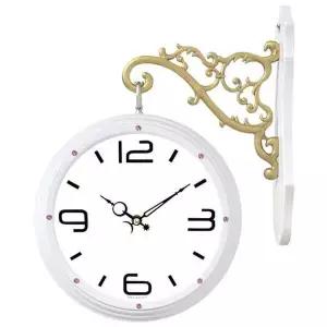 양면 벽걸이 시계 메탈 소재 무음 인테리어 벽시계 핑크 컬러 한국