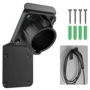 SAE J1772용 전기차 충전기 홀더 케이블 정리함이 있는 헤비 듀티 벽걸이 브래킷 전기 자동차 충전소용 J1772 플러그 차고 주차장(나사