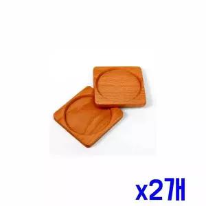 [콩심팥심]TBZ 원목감성 스퀘어 컵받침 2p세트(라이트) x2개