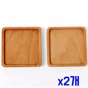 TBZ 원목감성 사각 컵받침 2p세트(라이트) x2개